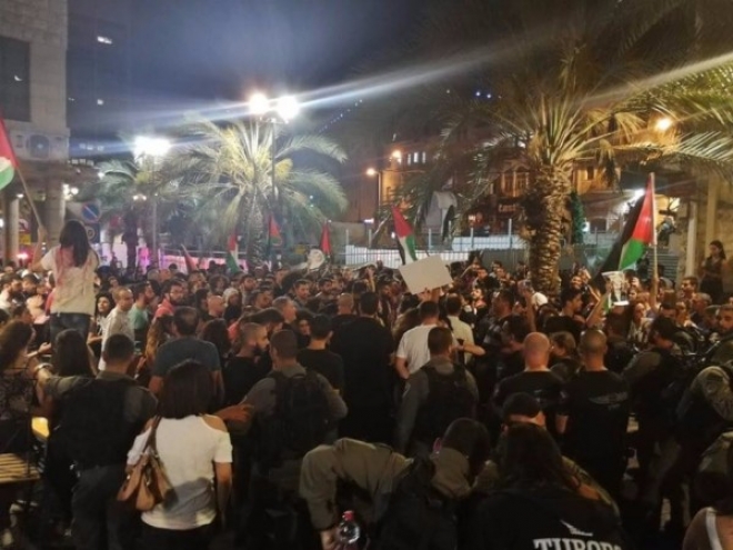 اعتقال 18 فلسطينياً في حيفا أثناء مظاهرة تضامنية مع غزة
