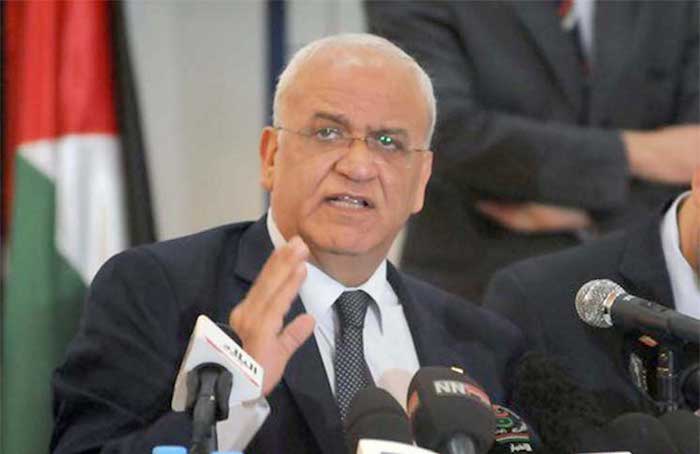 عريقات يطالب المجتمع الدولي بفرض عقوبات على إسرائيل
