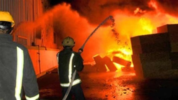 انفجار يتسبب بحريق