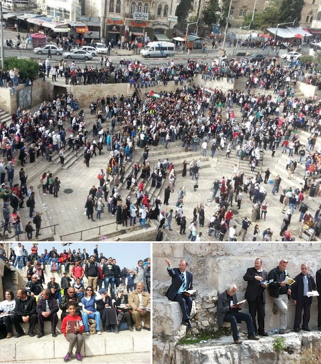 عشرة آلاف قارئ وقارئة  يحيطون بسور القدس