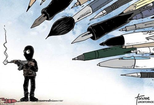 بالصور: 14 كاريكاتير حول العالم.. حدادا على ضحايا «ابيدو»
