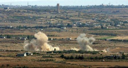 الجيش الإسرائيلي يقصف موقعين للجيش السوري في هضبة الجولان 