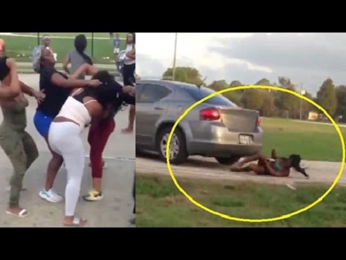 فيديو.. امرأة تدهس فتاة بسيارتها بعد مشاجرة بينهما