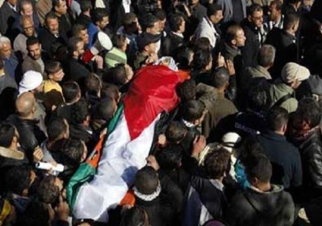  تشييع جثمان الشهيد النجار في نابلس 
