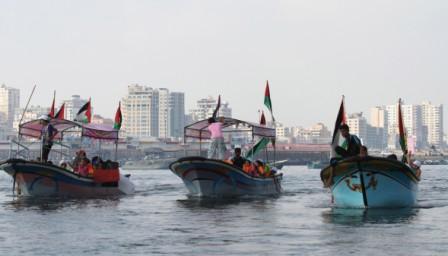 مسيرة بحرية في غزة