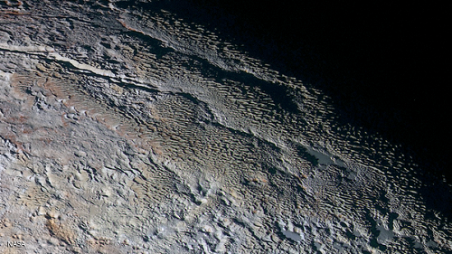 صورة تظهر سطح كوكب بلوتو 