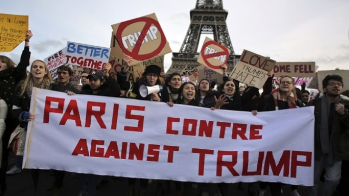 المظاهرات المناهضة للرئيس ترامب تصل إلى فرنسا