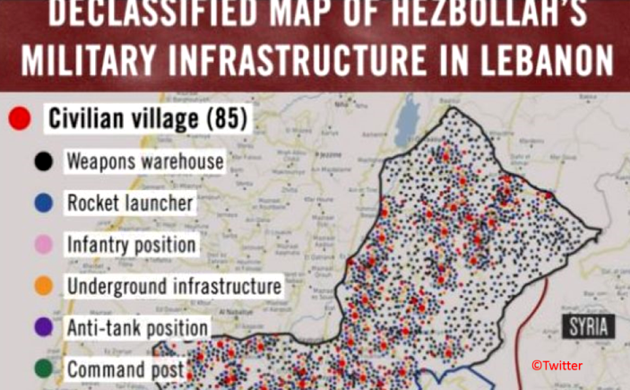 متابعة الحدث | تغريدة لجيش الاحتلال: الخريطة المنشورة للاهداف الاسرائيلية لحزب الله غير حقيقية