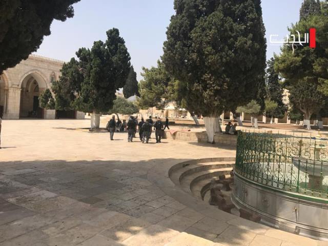 شرطة الاحتلال تتراجع و تغلق الحرم أمام اليهود 
