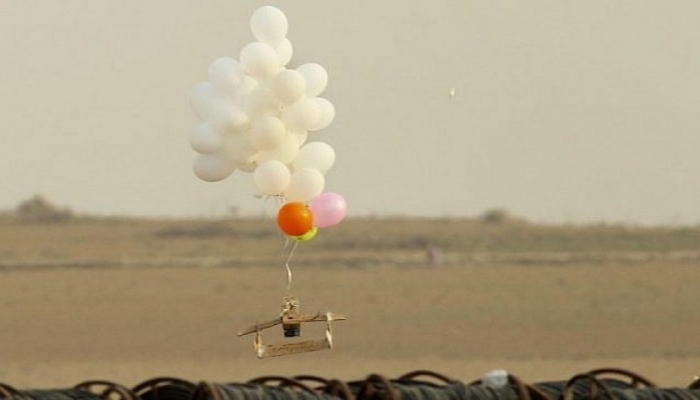انفجار عدد من البالونات في غلاف غزة 