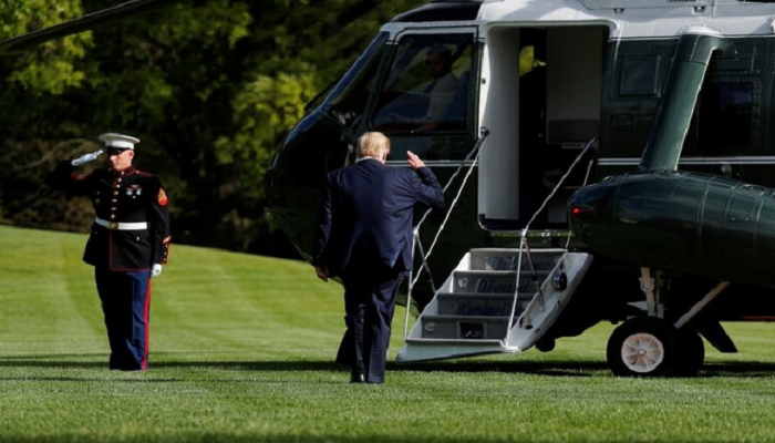 ترامب يغادر البيت الأبيض لأول مرة بعد العزل
