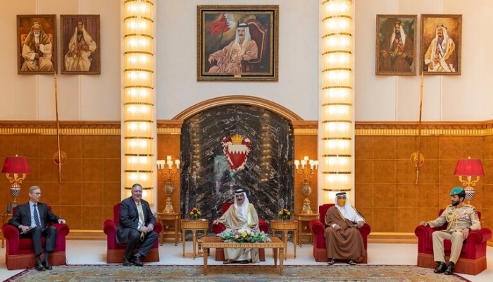 البحرين تؤكد لبومبيو ضرورة قيام دولة فلسطينية لتحقيق السلام العادل 
