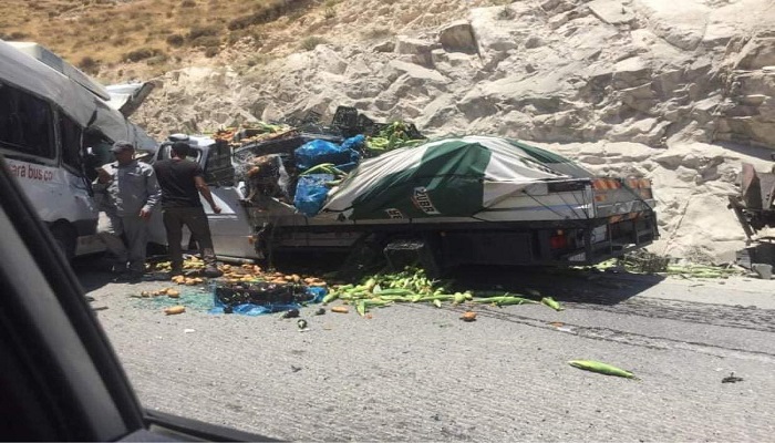 وفاتان وخمس إصابات بحادث سير شرق نابلس