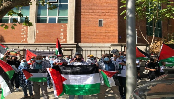 تظاهرة في مدينة دالاس الأميركية تضامنا مع الأسرى الفلسطينيين
