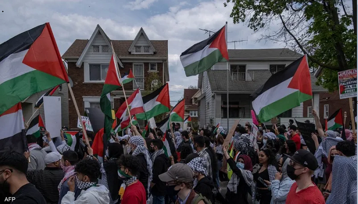 تظاهرة في مدينة أتلانتا الأميركية تضامنا مع فلسطين
