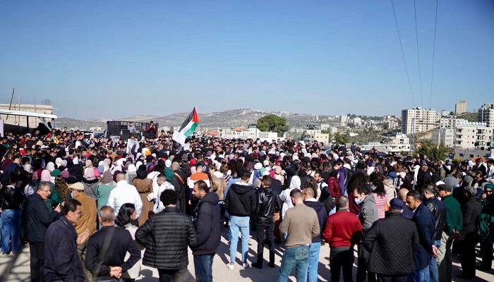 مسيرة في جامعة بيرزيت تنديدا بجريمة الاحتلال في مخيم جنين