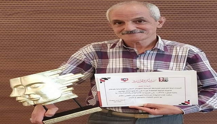 الفنان المقدسي حسام أبو عيشة يحصل على جائزة أفضل ممثل عربي في مهرجان قرطاج