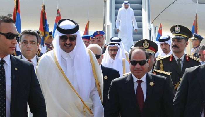 الرئيس المصري وأمير قطر يؤكدان أهمية التوصل لحل عادل للقضية الفلسطينية

