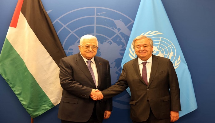 الرئيس عباس يجتمع مع الأمين العام للأمم المتحدة
