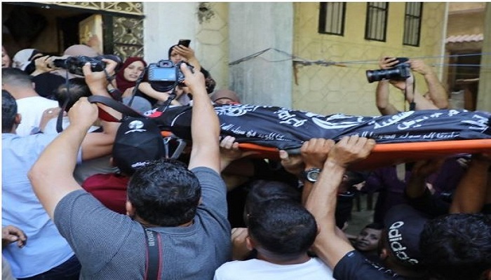 تشييع جثمان الشهيد مجدي غباين في شمال قطاع غزة