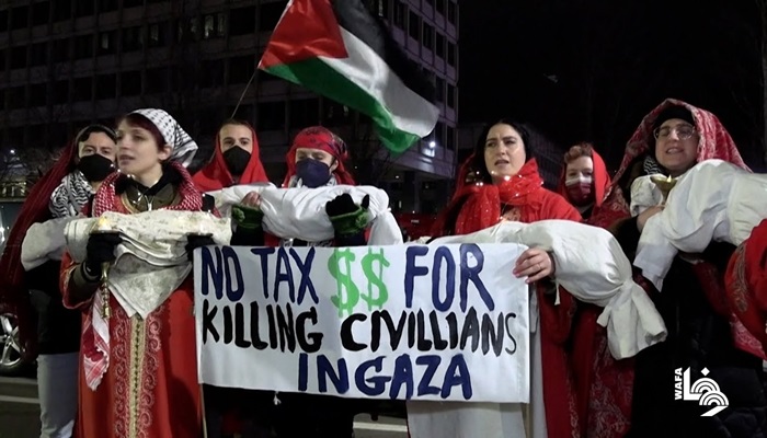  متضامنون يتظاهرون في عدة ولايات أميركية للمطالبة بوقف العدوان على غزة
