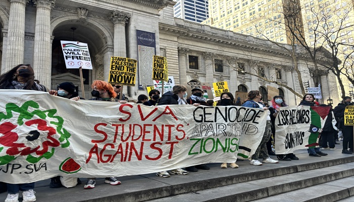 الآلاف يتظاهرون في نيويورك احتجاجا على قمع اعتصام طلابي في جامعة كولومبيا
