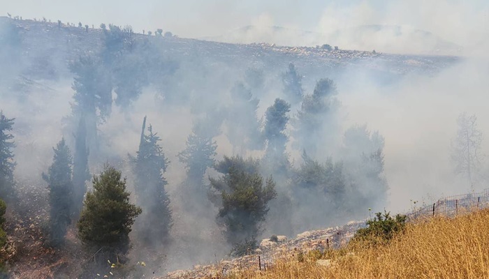 
حرائق في شمال فلسطين المحتلة بعد إطلاق عشرات الصواريخ من لبنان
