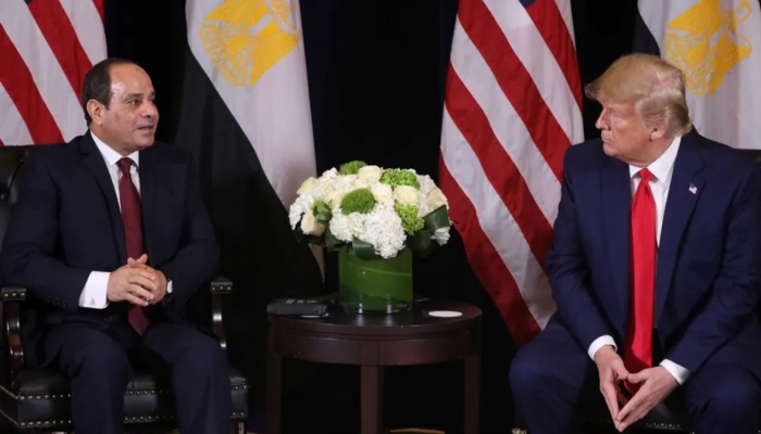 السيسي وترامب يبحثان هاتفيا الأوضاع في قطاع غزة
