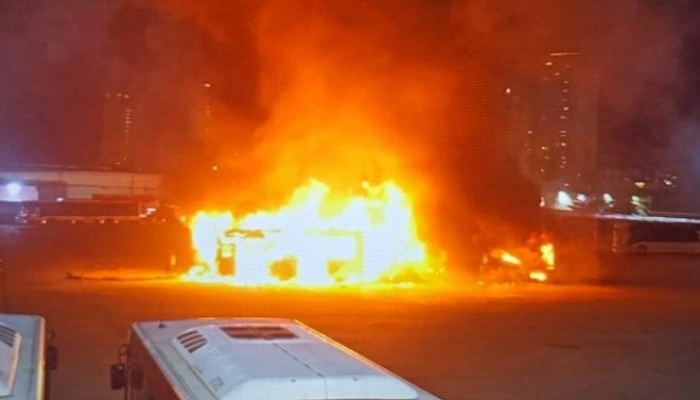 انفجار عدد من الحافلات