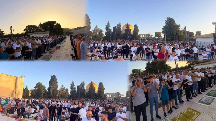 عشرات الآلاف يؤدون صلاة عيد الأضحى في المسجد الأقصى المبارك
