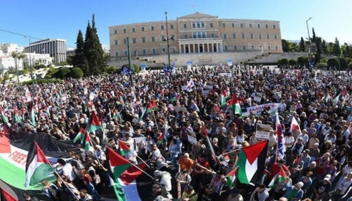 يوم غضب في اليونان تضامنًا مع فلسطين وتحذيرات من حكومة الاحتلال للإسرائيليين 