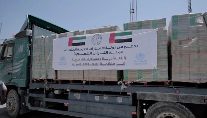 الإمارات تدعم قطاع غزة الصحي بـ65 طنا من المستلزمات الطبية