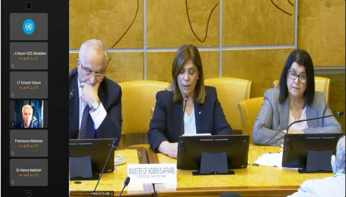 وزيرة شؤون المرأة تلقي كلمة دولة فلسطين في فعالية خاصة بالنساء الفلسطينيات بمجلس حقوق الإنسان